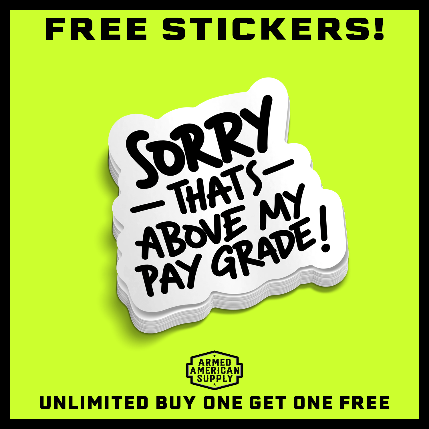Pay Grade - Hard Hat Decal Armed American Supply