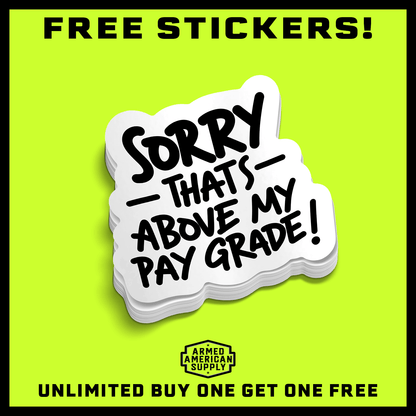 Pay Grade - Hard Hat Decal Armed American Supply