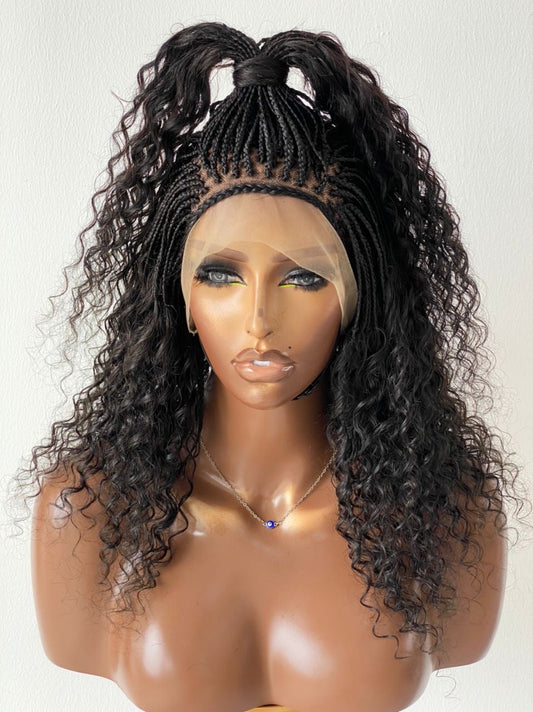 100% Human Hair Deep Wave Wig "HD Full Lace" (Erupta) Poshglad Braided Wigs