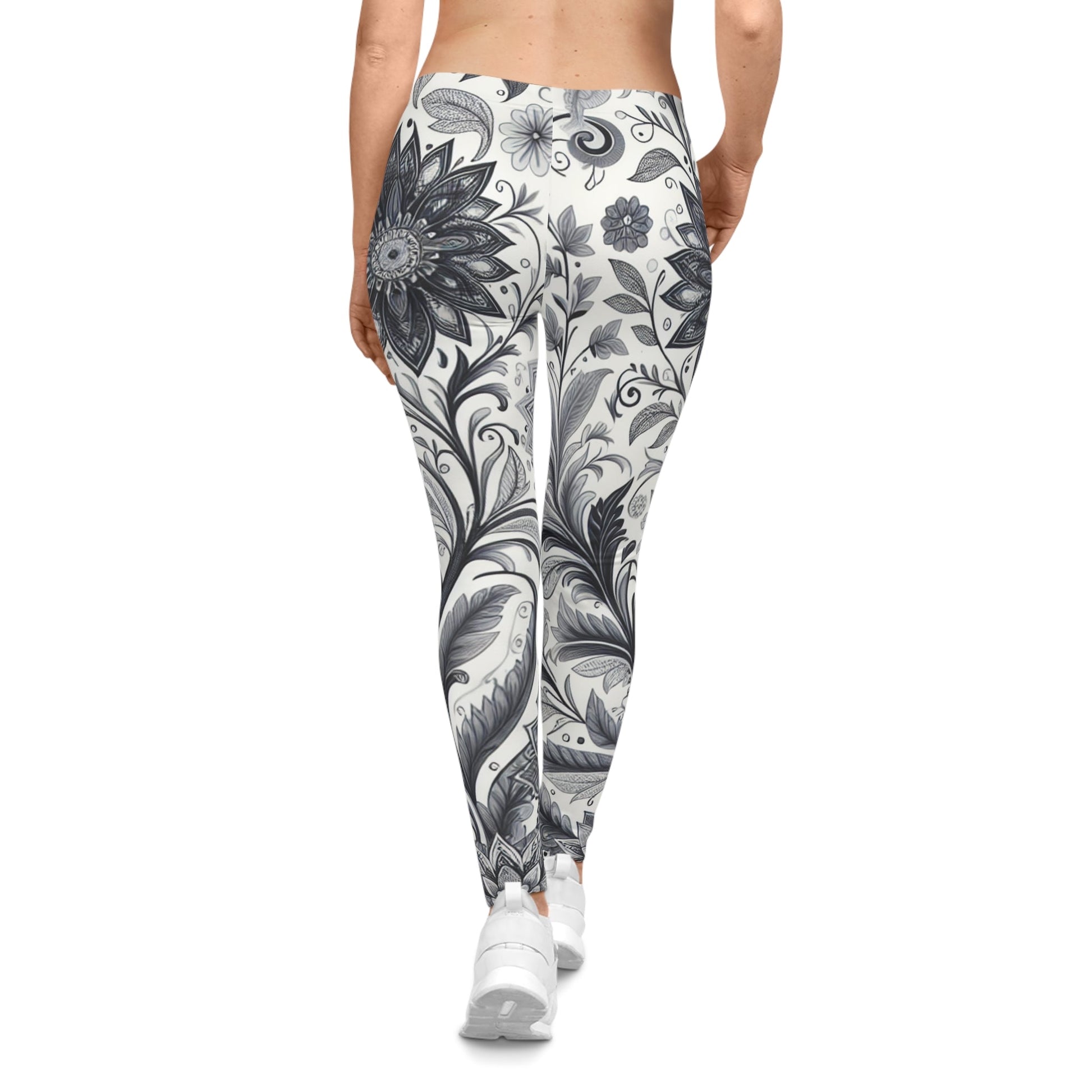 Floral Print Leggings for Women, Stretchy Athleisure Pants, Gym Wear, Casual Outfit, Everyday Style Grayceful LLC