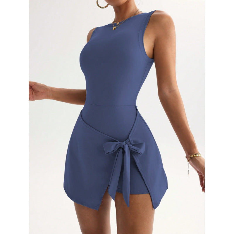 Women's Fitness Beauty-Back Yoga Dress – Sleeveless Active Mini FitiqueFit