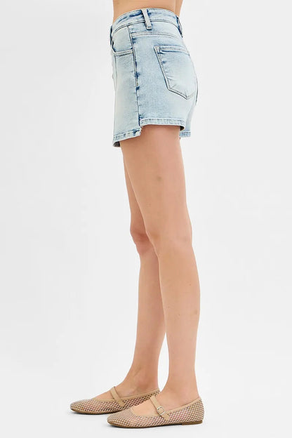 RISEN Full Size High Rise Button Down Skorts Plus Size West2East Surf