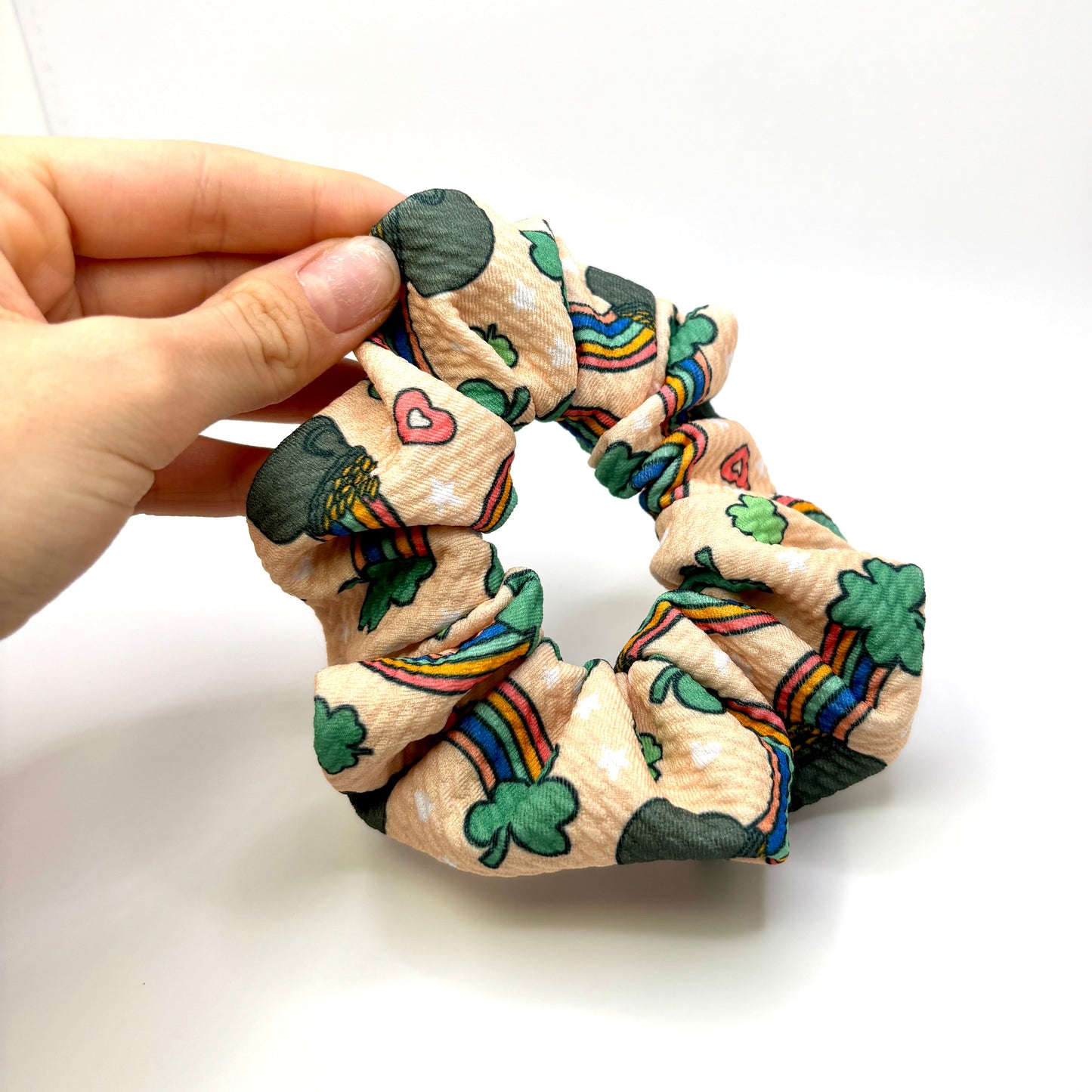 Mini Rainbows and Gold St Patrick's Bullet Scrunchie Enchanted Scrunch