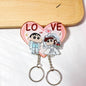 Crayon Shin chan couple keychain refrigerator sticker Simpson family flying house travel notes mobile castle couple pendant
