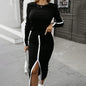 Women’s 2-Piece Skirt Set — Long Sleeve Sweatshirt + Midi Skirt FitiqueFit