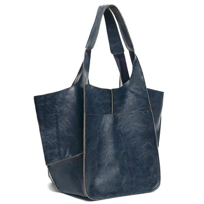 Large Capacity Retro PU Tote Bag For Women - Spacious & Stylish Handbag With Handy Front Pocket For Work, Travel & Everyday Chic NovaCart