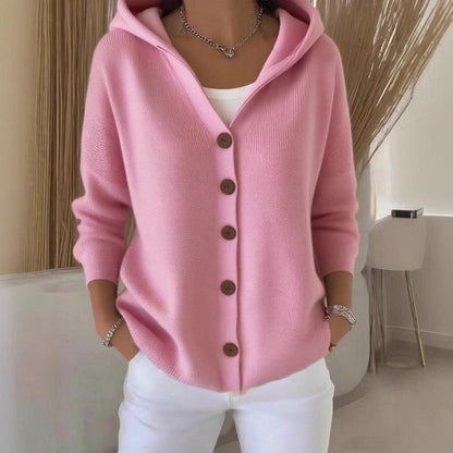 Women’s Button-Down Hoodie Cardigan Sweater Coat FitiqueFit