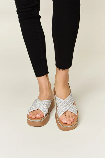 Forever Link Rhinestone Platform Wedge Sandals New Era Fashion LLc