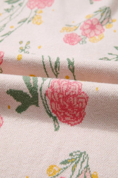 Floral Stripe Contrast V-Neck Sweater Shop Style & More | Fresh Looks, Everyday Deals & Free Shipping