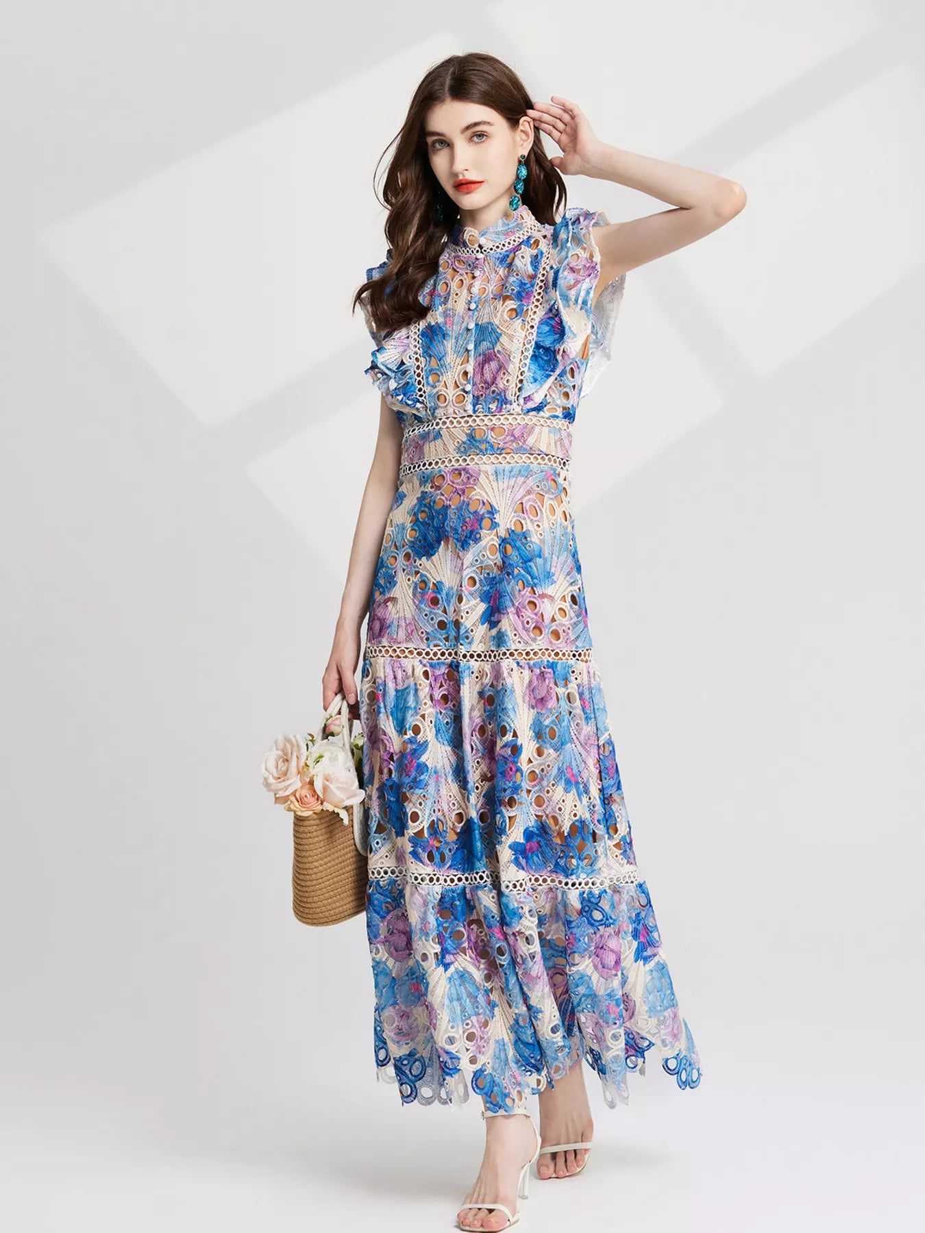 Floral Lace Detail Maxi Dress New Era Fashion LLc