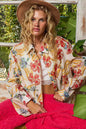 POL Floral Print Button Down Long Sleeve Shirt West2East Surf