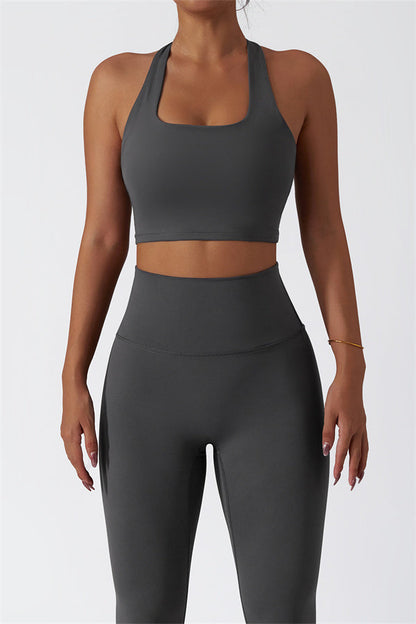 The Seraphine Halter Crop Top Leggings 2-Piece Set Fitglutes Activewear Gymwear Sportswear & Workout Clothes