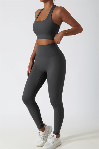 The Seraphine Halter Crop Top Leggings 2-Piece Set Fitglutes Activewear Gymwear Sportswear & Workout Clothes