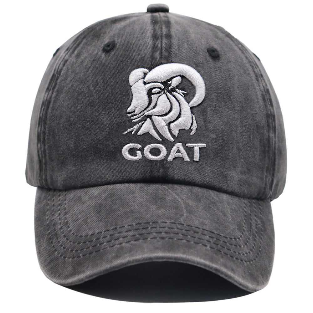 GOAT Ram Embroidered Vintage Washed Baseball Cap – Adjustable Unstructured Low Profile Hat FitiqueFit