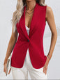 Women's Sleeveless Single-Button Cardigan Jacket – Round Neck FitiqueFit