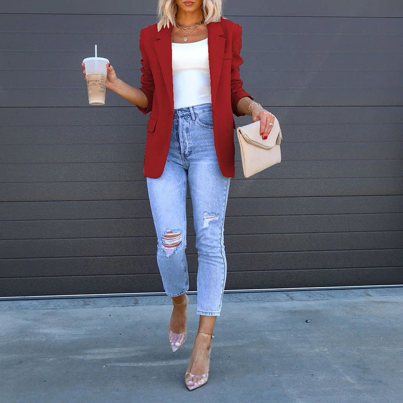 Women’s Open‑Front Casual Blazer FitiqueFit