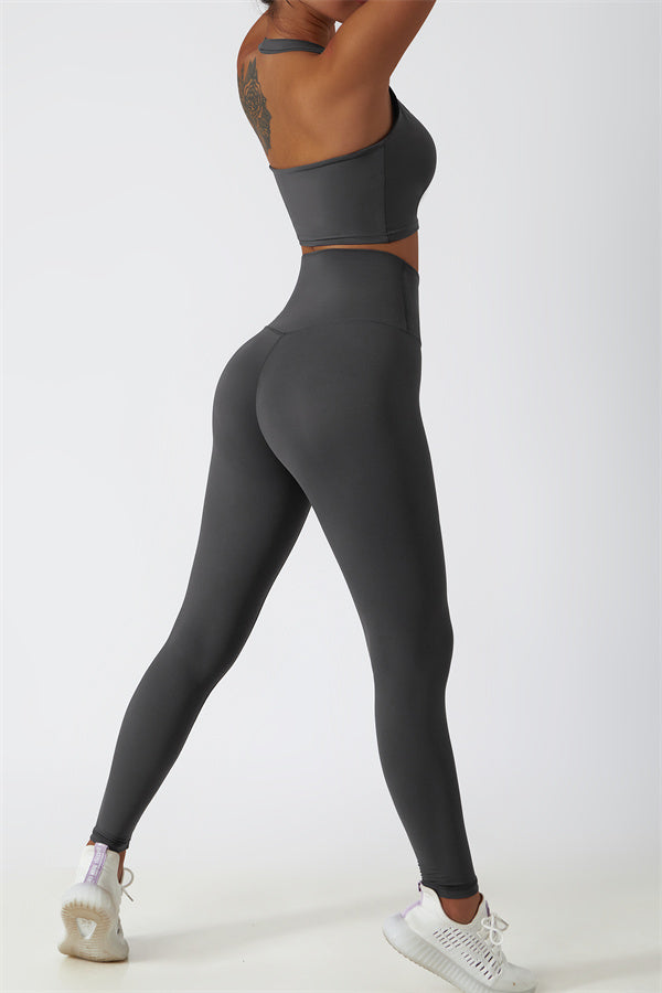 The Seraphine Halter Crop Top Leggings 2-Piece Set Fitglutes Activewear Gymwear Sportswear & Workout Clothes