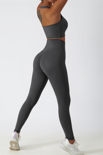 The Seraphine Halter Crop Top Leggings 2-Piece Set Fitglutes Activewear Gymwear Sportswear & Workout Clothes