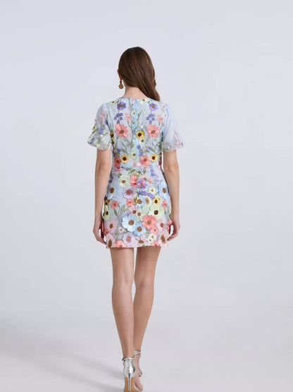 Floral Puff Sleeve Mini Dress New Era Fashion LLc
