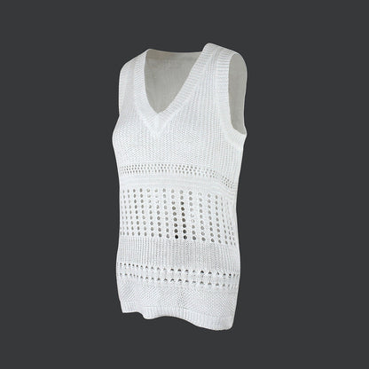 Women’s Solid Color Thin White Pullover Vest FitiqueFit