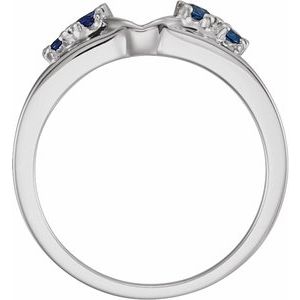 14K White Natural Blue Sapphire Wrap-Style Ring Enhancer Ethereal Legacy Boutiques