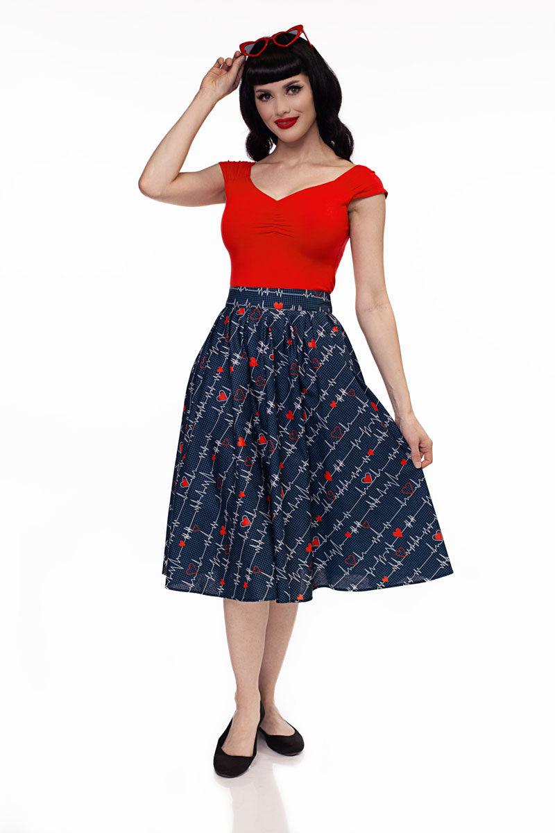 Doris Skirt in Heartbreaker - Small only Retrolicious