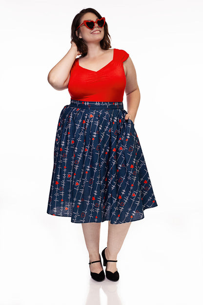 Doris Skirt in Heartbreaker - Small only Retrolicious