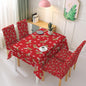 Christmas new polyester waterproof tablecloth one-piece printed chair cover festive decoration cartoon Santa Claus