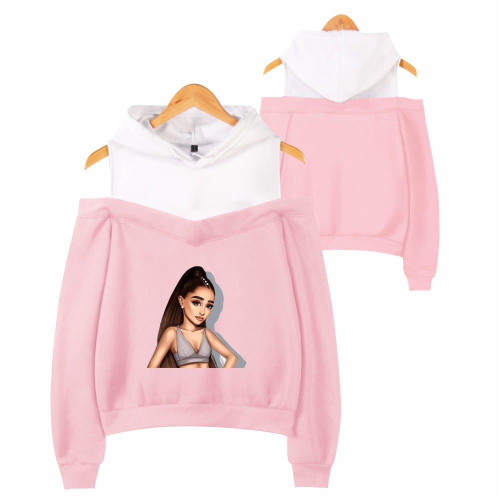 Off-shoulder hooded sweatshirt See size chart under “more details” The Fashion Celestial