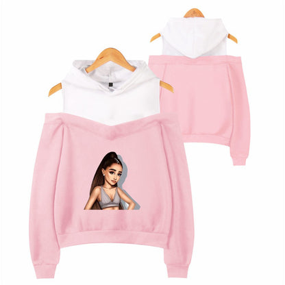 Off-shoulder hooded sweatshirt See size chart under “more details” The Fashion Celestial