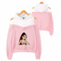 Off-shoulder hooded sweatshirt See size chart under “more details” The Fashion Celestial