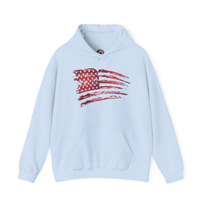 Red American Flag Hooded Sweatshirt The Devil's Pickle