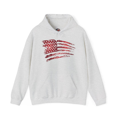 Red American Flag Hooded Sweatshirt The Devil's Pickle