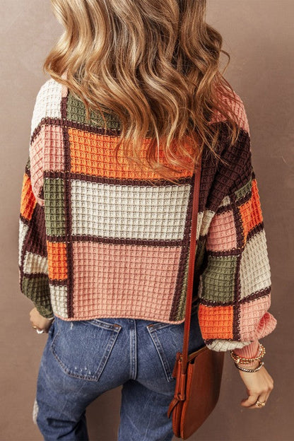 Colorblock Waffle Knit Drawstring Mock Neck Sweate Shop Style & More | Fresh Looks, Everyday Deals & Free Shipping