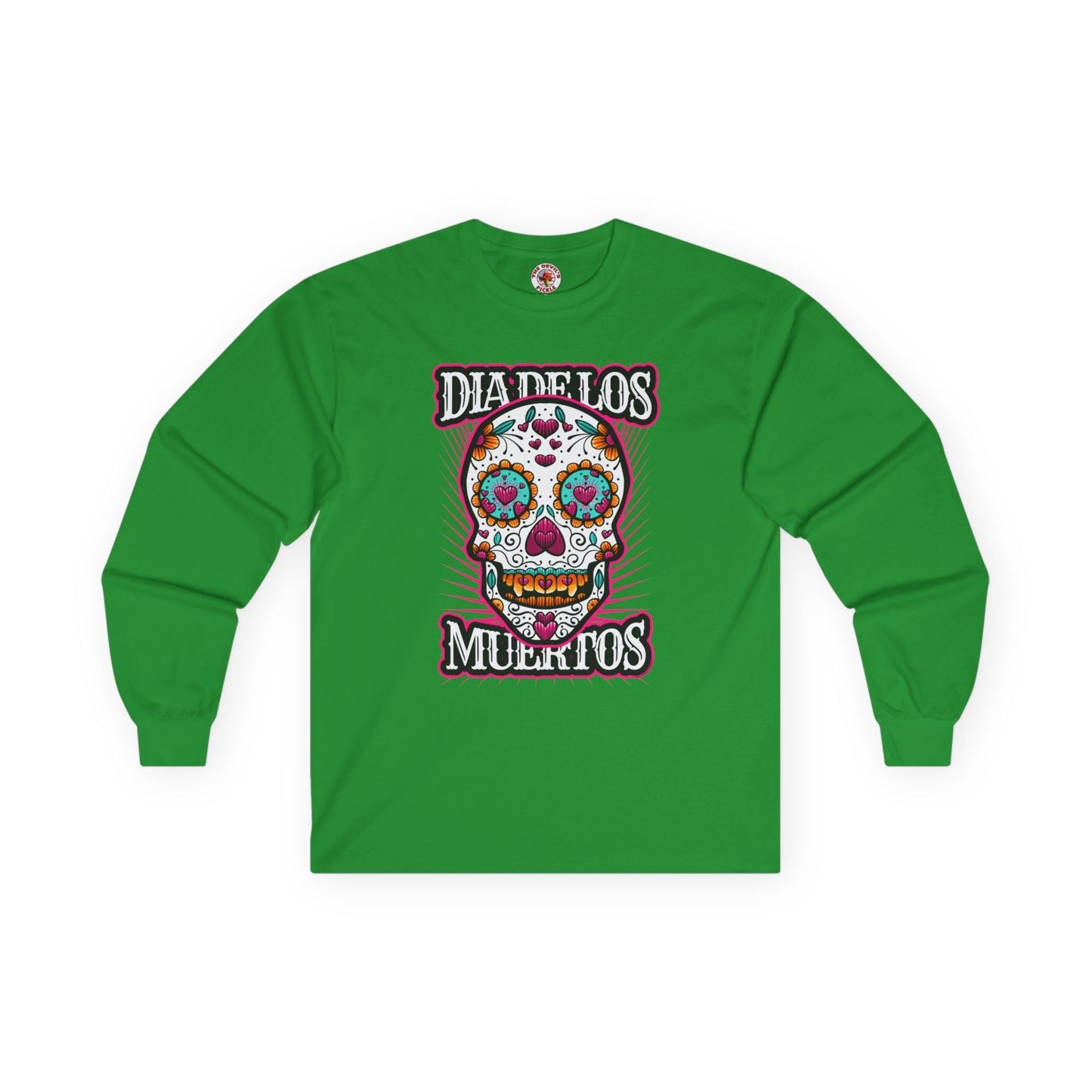 Dia De Los Muertos Skull Long Sleeve Tee The Devil's Pickle