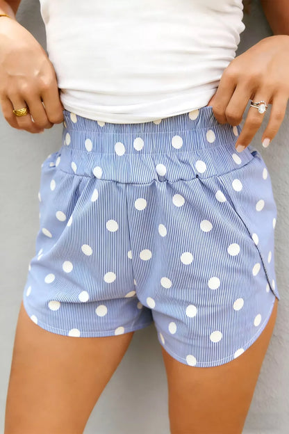 Polka Dot Striped Elastic Waist Shorts New Era Fashion LLc