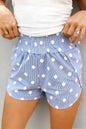 Polka Dot Striped Elastic Waist Shorts New Era Fashion LLc
