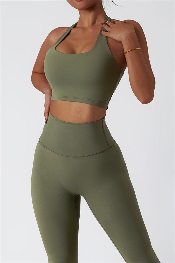 The Seraphine Halter Crop Top Leggings 2-Piece Set Fitglutes Activewear Gymwear Sportswear & Workout Clothes