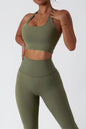 The Seraphine Halter Crop Top Leggings 2-Piece Set Fitglutes Activewear Gymwear Sportswear & Workout Clothes