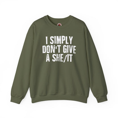 I Simply Don't Give A She/It Crewneck Sweatshirt The Devil's Pickle