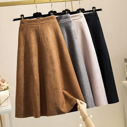 High Waist Slimming Mid-length Retro A- Line Large Hem Umbrella Skirt Grayceful LLC