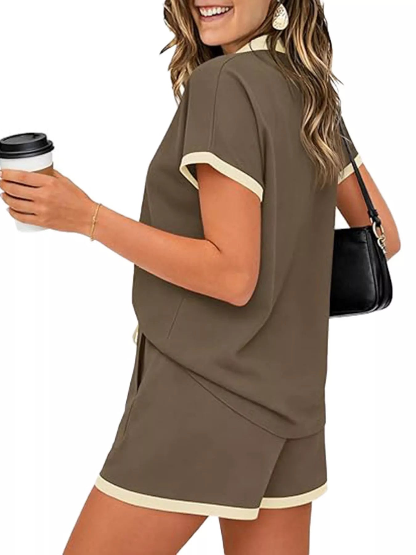 Polo Collar Short Sleeve Top and Shorts Set New Era Fashion LLc