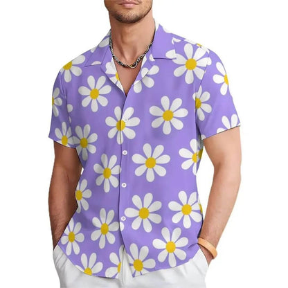 Men's Floral Print Casual Shirt with Unique Design SnagBag