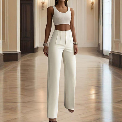 Women's High-Waisted Straight Leg Pants FitiqueFit