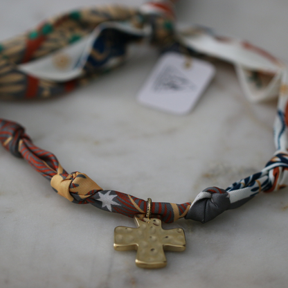 Mountain Morning Scarf Necklace - Stainless Steel Cross Deep South Originals