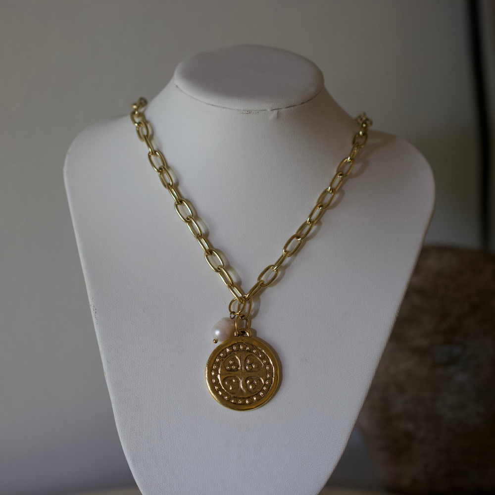 Nora Cross Coin Necklace Deep South Originals