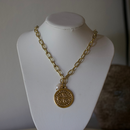 Nora Cross Coin Necklace Deep South Originals
