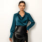 Women's Fashion Long Sleeve Irregular Collar Drape Shirt See size chart under “more details” The Fashion Celestial