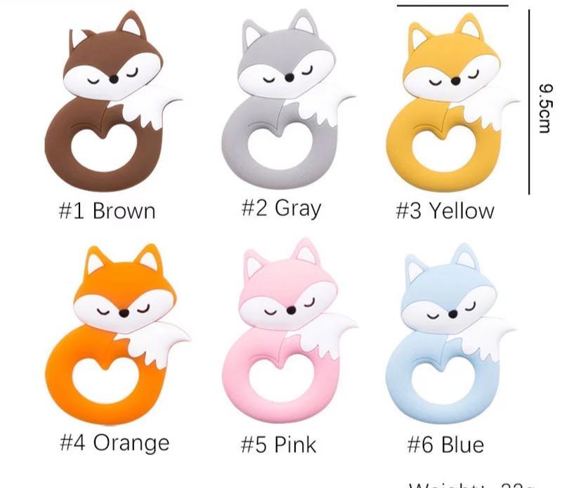 New Sets Baby Silicone Teether Rodent Silicone Animal Fox Teeth Chew Children Goods Stevvex