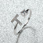 Popular Fashion Silvery AZ Letter Ring Initials Wedding Love Couple Rings Bridesmaid Gift NovaCart
